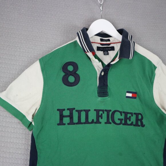 Tommy hilfiger Embroidered Patch Polo Tee Mens Large - Picture 3 of 8